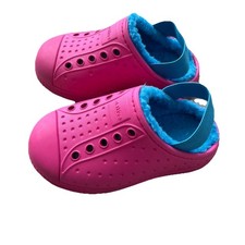 Native Jefferson Cozy Toddler 6 Slip On Shoes Faux Fur Lined Pink Blue Sneakers