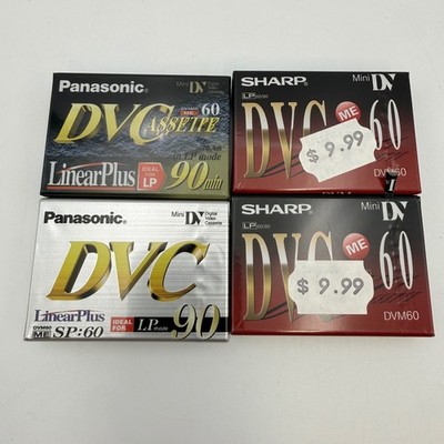 4 Panasonic Sharp Mini DV Digital Video Cassettes 60 90 Min Sealed Blank Tape