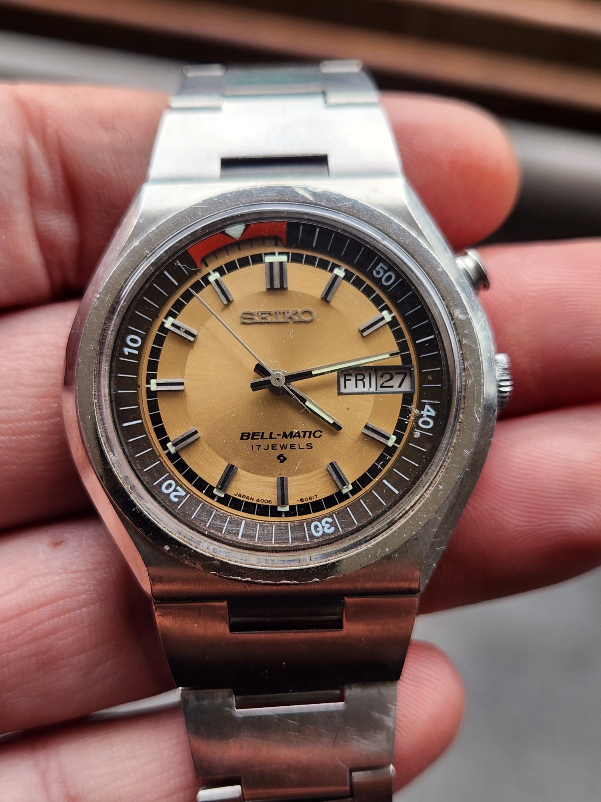 Vintage 1970s Seiko Bell-Matic 4006-6040 Automatic Watch Serviced & Running