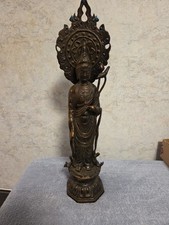 Vintage Japanese Kannon Buddhist Cast Statue ...