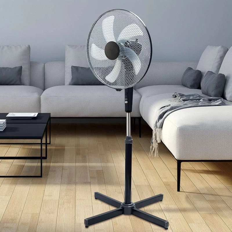 Ventilatore Ventolino Raffrescatore a Piantana Aria AKAI 5 Pale Oscillante Nero