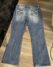 Vigoss Jeans Slim Boot Medium Blue Sz 16 X 28  Ins. Altered Short Women GUC