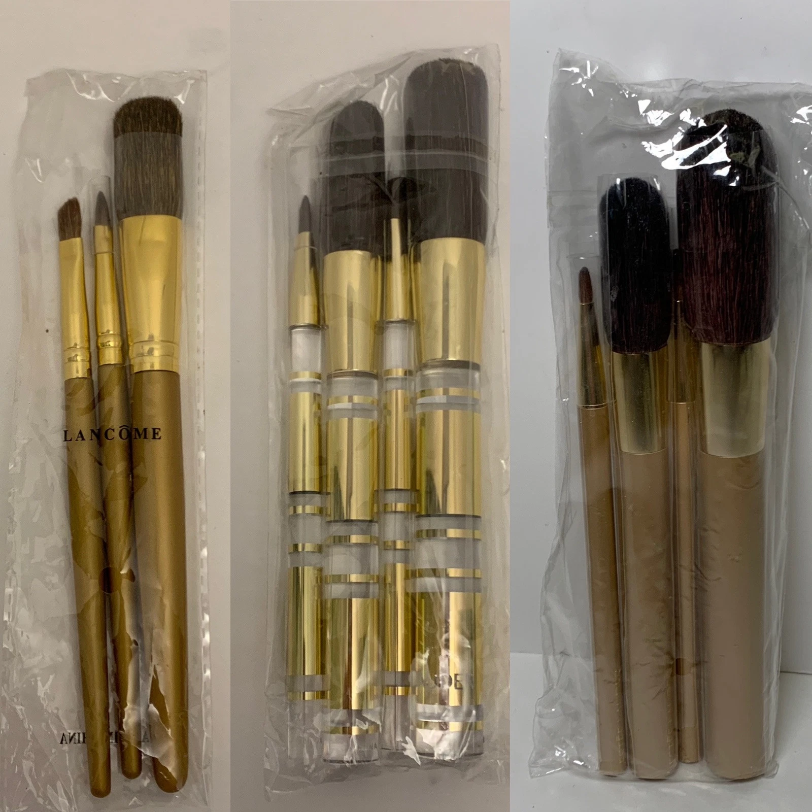 Estee Lauder & Lancome Make Up Sets~ 3 Brush Sets, Powder. Eyes, Lips NEW