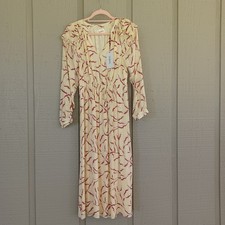 ba&sh Candice Wrap Effect Printed Crepe De Chine Midi Dress Size 0 US 2 Feminine