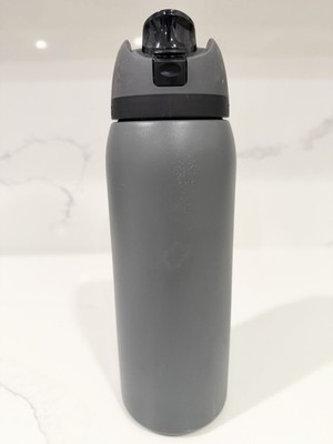 Owala FreeSip 40oz Black Water Bottle Used Dent Broken Lock Straw Included