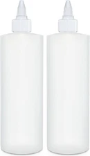 BRIGHTFROM Condiment Squeeze Bottles, 16 OZ Empty Squirt Bottle with Natural 