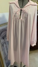 Vintage Nightgown Robe Set By Phil-Maid Women s Size 40/42 L Pink 2 Piece