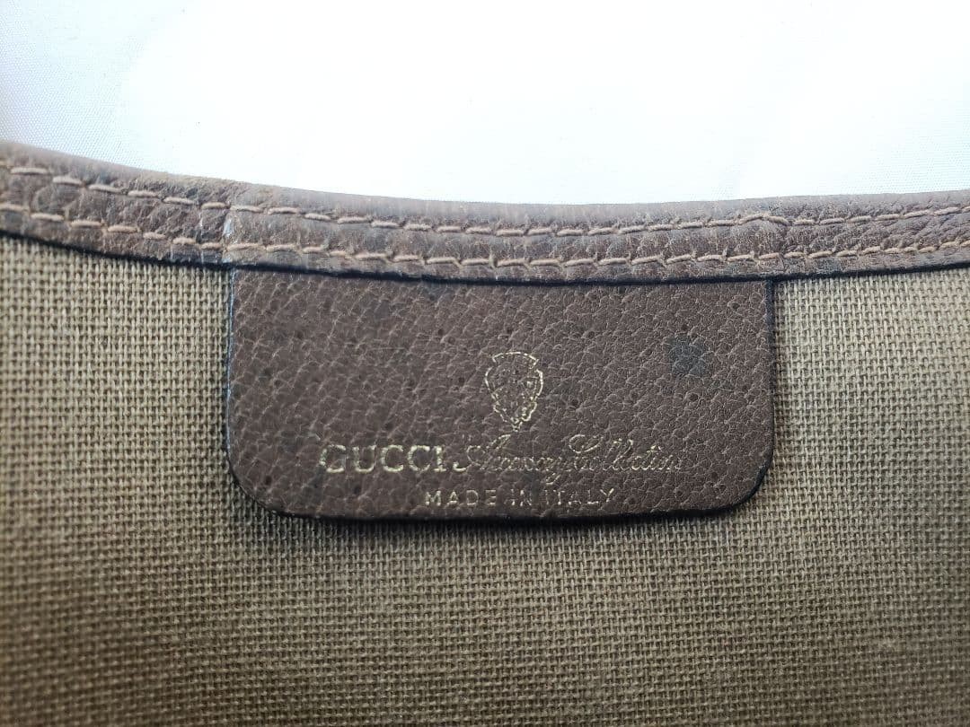GUCCI Vintage Sherry Line GG Supreme Tote Bag B-013 Used Leather 37cm thumbnail 12