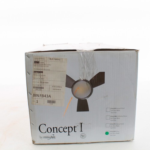 Minka-Aire F516-WH Downrod Mount 44" White 3-Blades Ceiling Fan w/ 50w light - Picture 3 of 3
