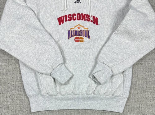 Vintage Wisconsin Badgers Hoodie Sz M NCAA Football Alamo Bowl Adidas 2002 USA - Picture 5 of 13