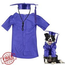 Dog Graduation Cap Gown Purple Tassel 4 Sizes S-XL