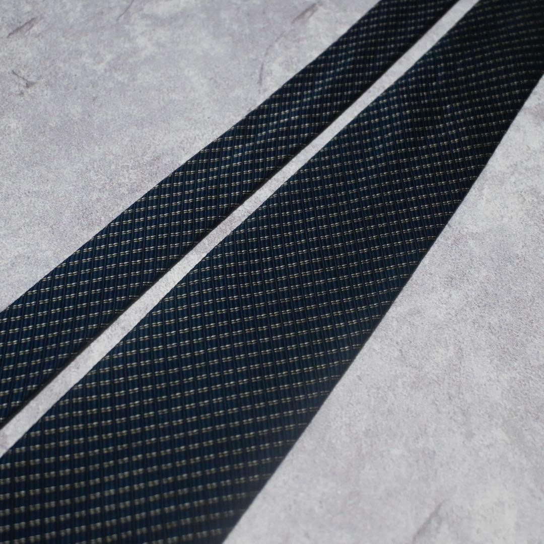 Paul Smith Navy Blue Solid Pattern Silk Necktie L… - image 3