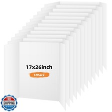 Somime 12 Pack Trifold Poster Board, 17x26 Inches White Presentation Board, P