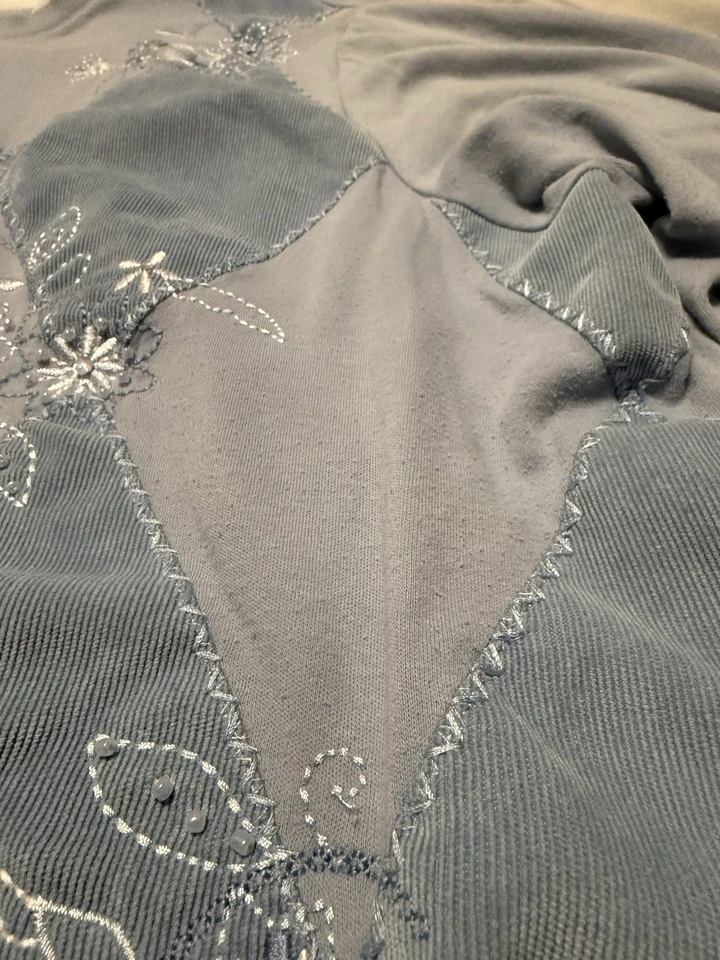 Alfred Dunner Mujer Acogedora Sudadera Diamante Acolchada Lentejuelas Mujer Talla 1X  Foto 3 de 4