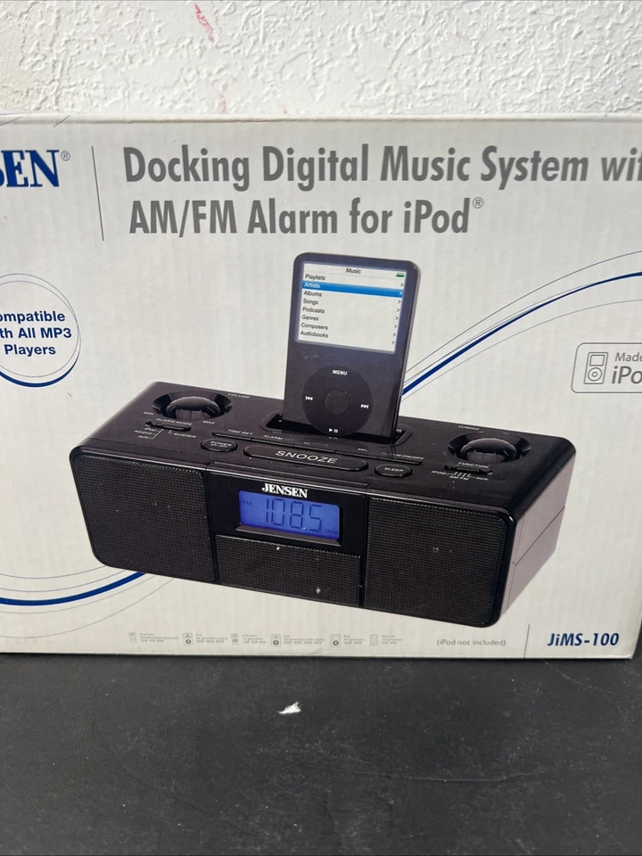 Jensen Docking Digital Music System Alarm Clock for iPod JiMS-100 NEW IN BOX - Image 2 of 4