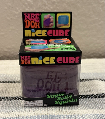 NeeDoh Nice Cube Purple Super Solid Squish Stress Toy Schylling New in Box