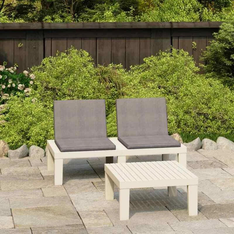 2 Piece Patio Furniture Set Garden Lawn Lounge Set with Cushions