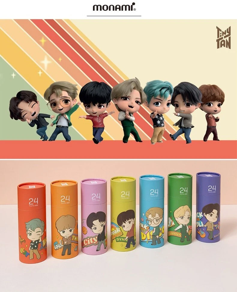 BTS ペンミ ミニフォト TinyTAN BTS Monami Plus Water-Based Marker Pen 3000 - 24 Color Set