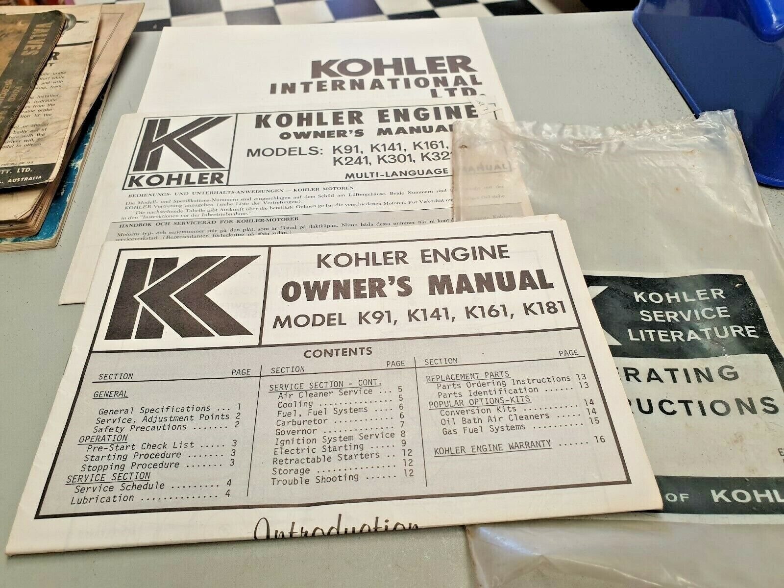 1973 KOHLER K91 K141 K161 Manual SET Owners Max 47% OFF K181 ENGINE NEW before selling ☆