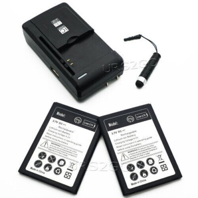 Long Life 2X 2300mAh Battery Charger Stylus for Coolpad Catalyst 3622A MetroPCS