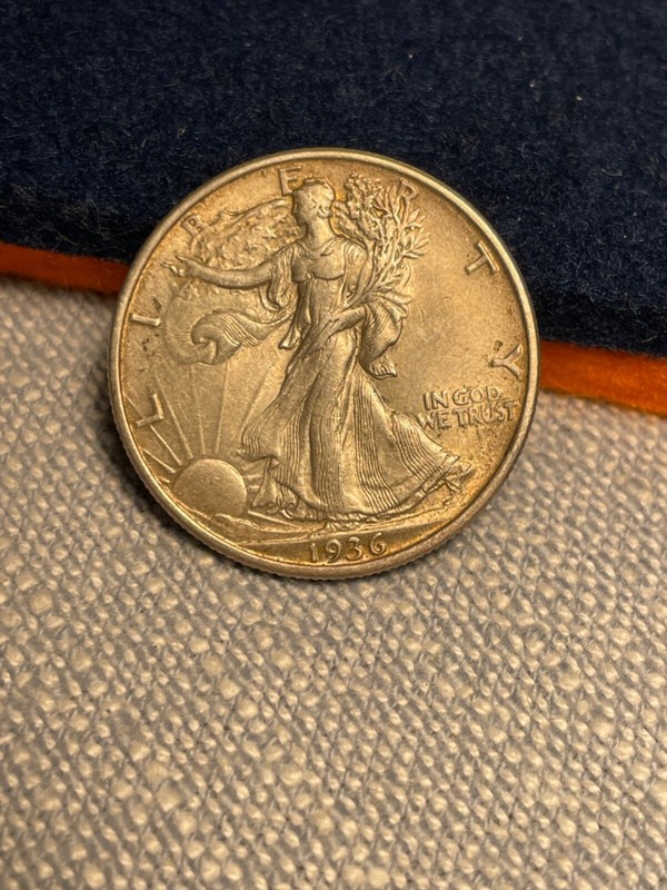 (#101398) Walking Liberty Half Dollar: 1936.   AU+.  See video.