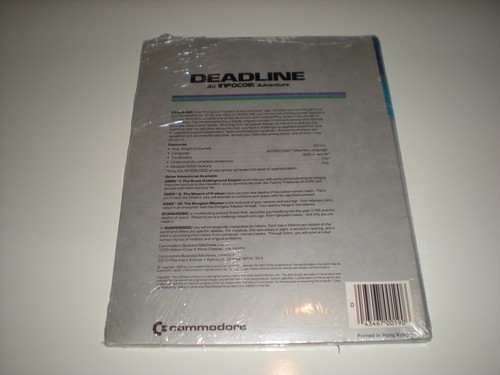 Deadline game for Commodore 64 by Infocom. Imperfect shrinkwrap & torn top. - Picture 3 of 4