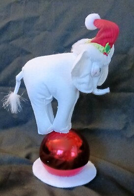 Annalee Circus Elephant Christmas Decoration White Elephant Red Christmas Ball