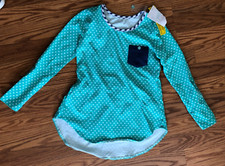 Serendipity Shrimp  Grits Kids Long Sleeve Green Star Shirt Girls L 7/8