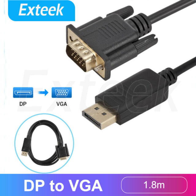 1.8M DisplayPort DP to VGA Male to Male Cable 1080p Cord For Computer Monitor AU