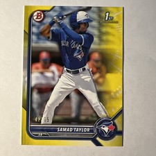 SAMAD TAYLOR - 2022 Bowman 1st Yellow Parallel /75 SSP - BLUE JAYS RC #BP-92
