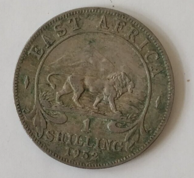 1952 Silver 1 Shilling East Africa Coin - George IVS Sex Tvs Rex