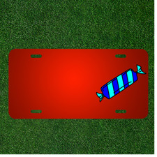 Placa de matrícula personalizada con nombres adicionales a dulces dulces azules dulces