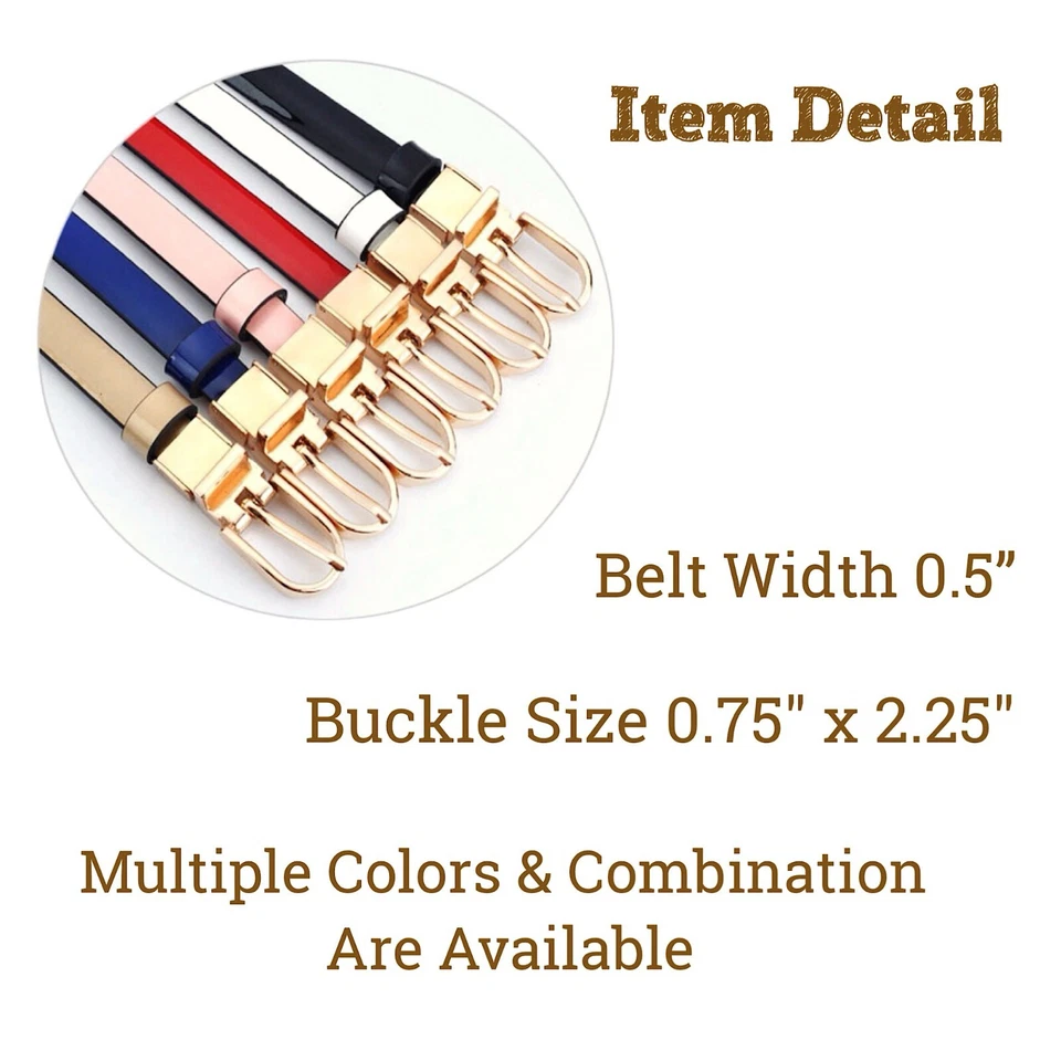 Cinturones ajustados de charol para mujer retorcidos para convertir hebilla de aleación de color dorado 4-8 Foto 2 de 4