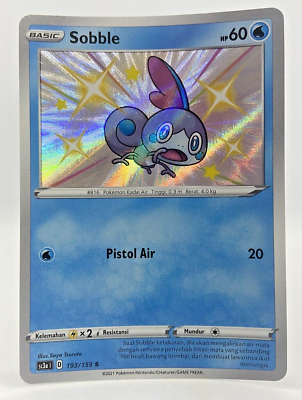 Pokmon TCG Indonesia Sobble Shining Fates 193/159 Holo Shiny Holo Rare |  eBay