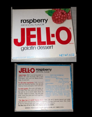 Vintage Raspberry Flavored JELLO Gelatin SEALED UNOPENED Box Advertisement Prop