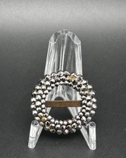 VICTORIAN SHOE BUCKLE WITH SILVER TONE BEADS - k704