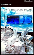 US 2000 SC 3411 ESCAPING THE GRAVITY OF EARTH HOLOGRAM 2/$3.20 MNH OG VERY FINE