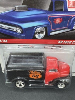 2010 Hot Wheels RED BLACK 49 FORD COE 31/34 SLICK RIDES free shippin PHILLIPS 66