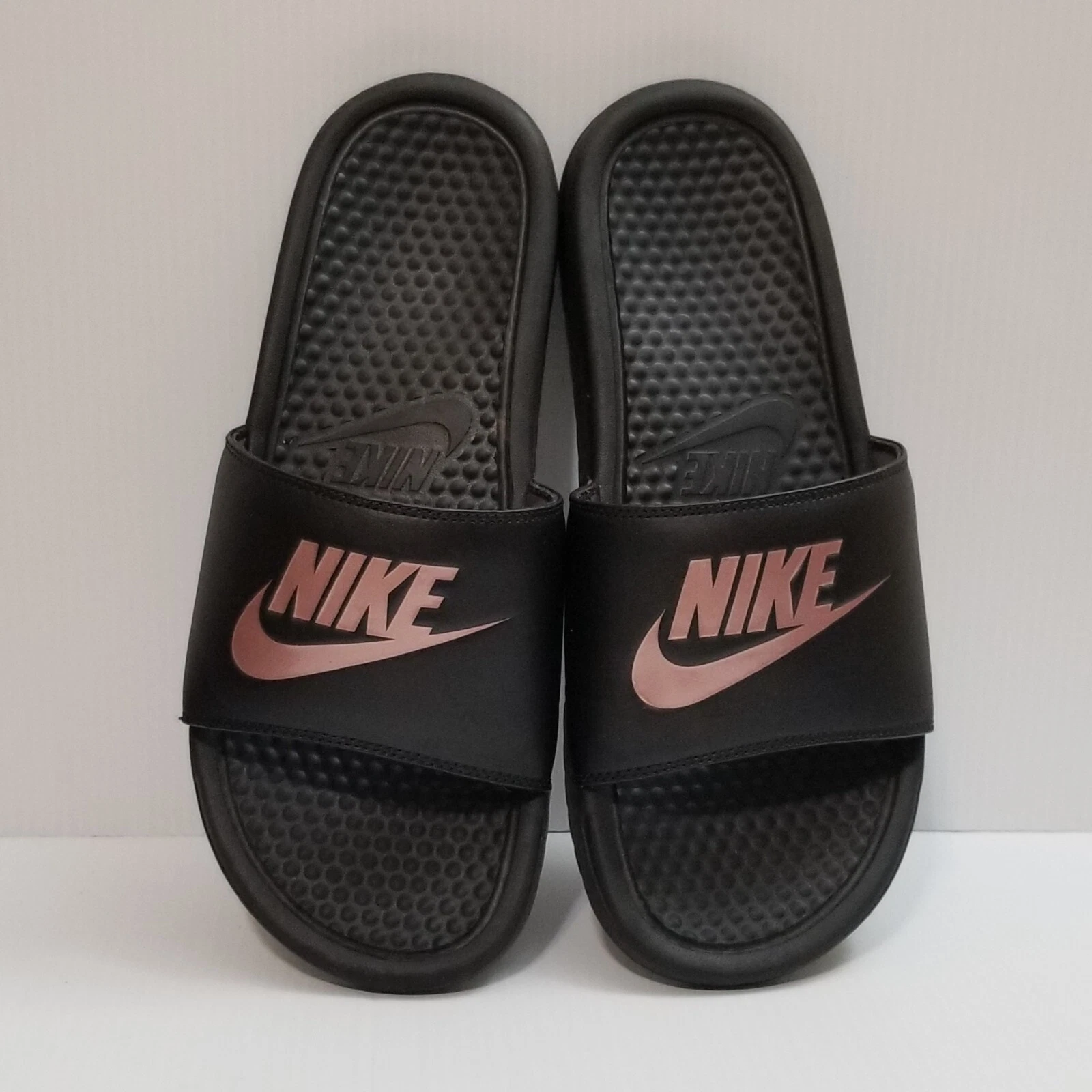 Nike Benassi JDI Swoosh 343881 007 sandali neri slip on slide scarpe donna 10