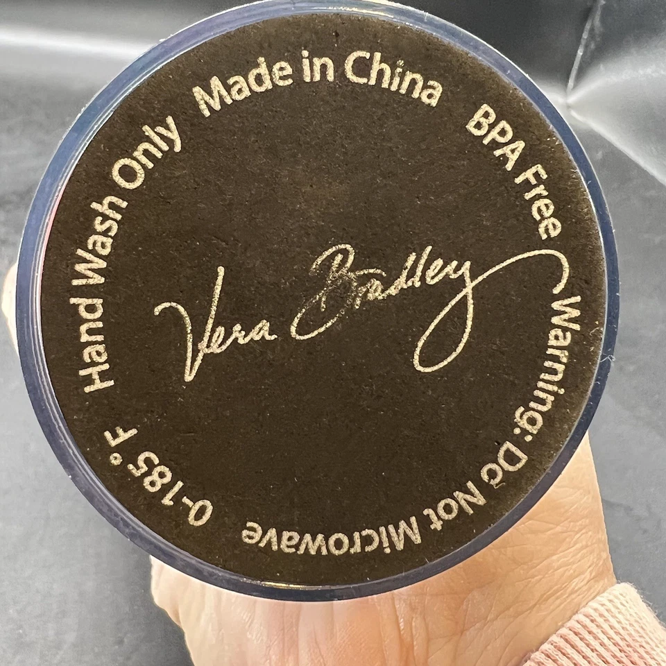 Vaso de viaje Vera Bradley con tapa patrón retirado Lola 2013 16 OZ café té Foto 2 de 4