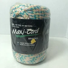 Maxi-Cord Braided Polypropylene 6mm 100 Yards Macrame 36684 Pastel Pink Blue Y C