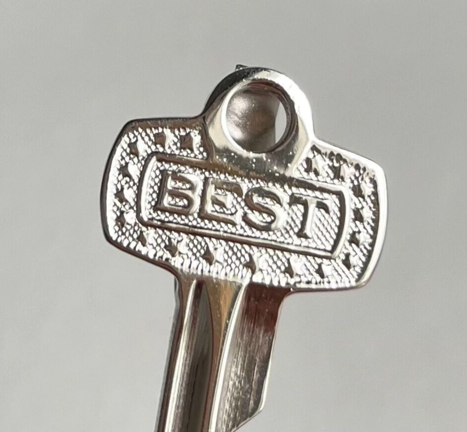 Vintage Hickok USA Best Silver Tone Key Shaped Tie Tack Clip - Image 3 of 4