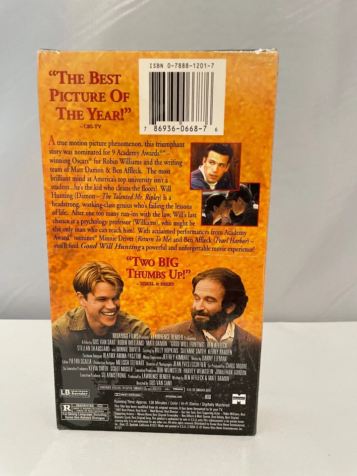 Good Will Hunting VHS Brand New Factory Sealed with Watermarks Robin Williams - Image 3 of 4