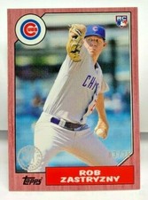 Rob Zastryzny 2017 Topps On Demand MINI 1987 RC - RED / PINK #'d 3/25 - CUBS