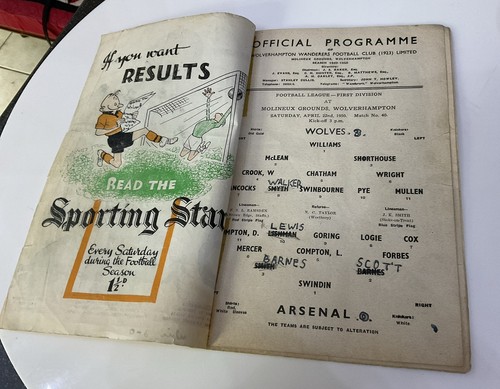 Vintage Wolves Wolverhampton Wanderers Official Football Programme 1949 - 50 - Picture 2 of 7