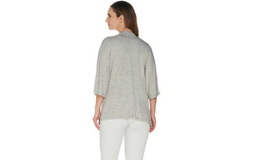 Cárdigan kimono súper suave frente abierto H by Halston gris 2X A305570 QVC J - Imagen 4 de 4