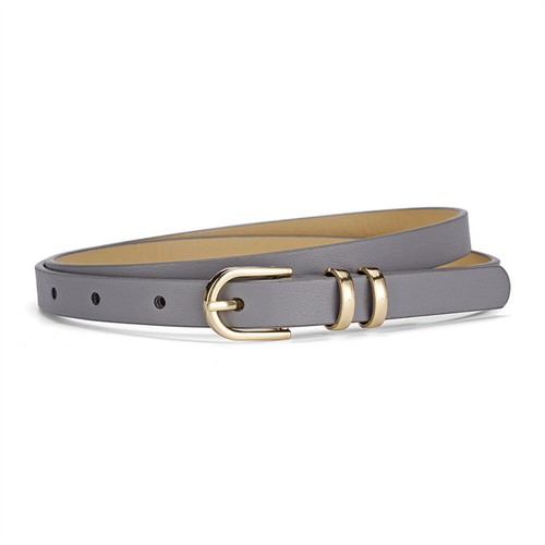 Women Gold Metal Buckle Skinny Faux Leather Waist Belt Dress Narrow Waistband - Picture 8 of 9