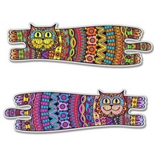 Cat Colorful Set of 2 Car Vinyl Sticker - SELECT SIZE