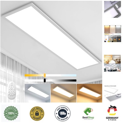 Dimmable LED-Ceiling Light Panel 100 x 25 cm with Remote Control, 28 W Flat C...