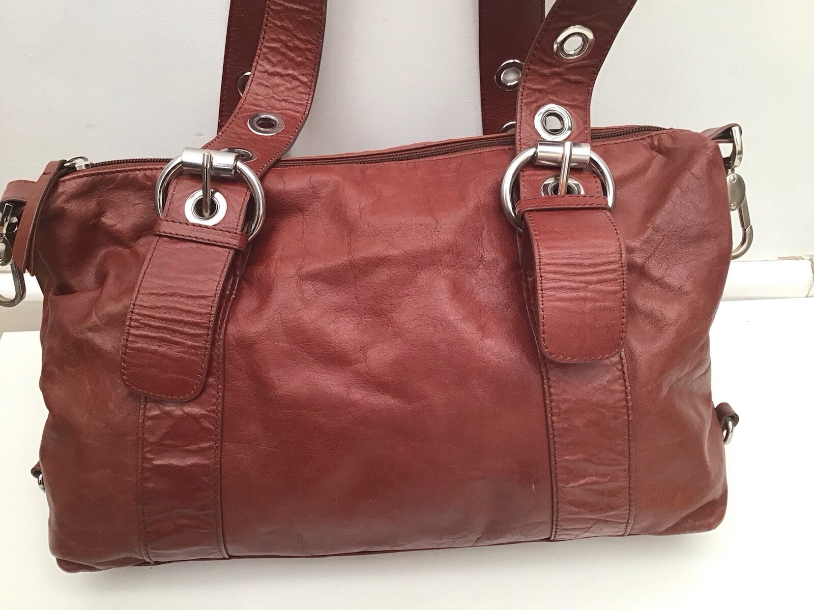 Tula Leather Tan Shoulder Bag , 13” Long , 8” High , 4” Wide Very Good Condition